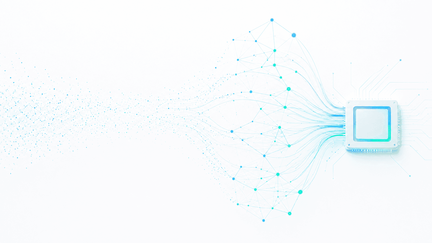 Vector graph flowing into a GPU chip for a blog about scaling vector index creation.